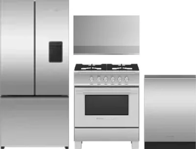 4 Piece Package Includes Refrigerator, Range, Hood And Dishwasher